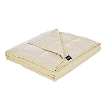 ZonLi Premium Weighted Blanket (60''x80'', 15lbs for 130-170 lbs, Cream) for Adults Women, Men, Children | Premium Cotton with Glass Beads