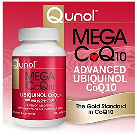 Qunol Mega CoQ10 Softgels, 100 Mg, 120 Count Single & Multi Packs (Two Bottles each of 120 Softgels)