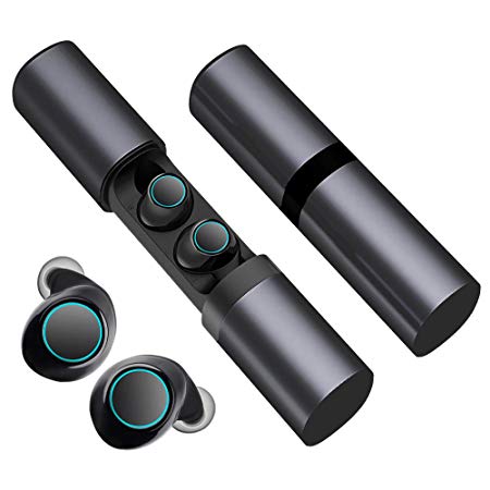 Wireless Headphones Bluetooth 5.0 Low Latency, 5 Hours Playtime True Wireless Earbuds Volume Control, Dual Mic Bluetooth Earbuds Mono & Stereo Modes, Noise Cancelling Headphones 1200mAh Charging Box