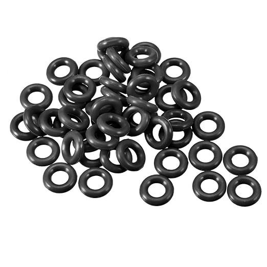 uxcell Nitrile Rubber O-Rings 5mm OD 2mm ID 1.5mm Width, Metric Sealing Gasket for Automotive Machine Plumbing, Pack of 50