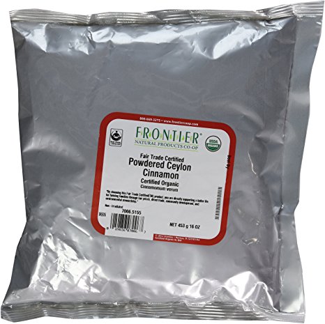 Frontier Herb Organic Powdered Ceylon Cinnamon, 1 Pound Bag -- 2 Pack