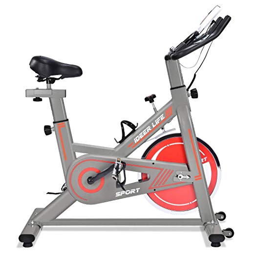 iDeer Life Exercise Bike, Indoor Cycling Bike, Smooth & Quiet Stationary Spin Bike, Fully Adjustable with Heart Rate Sensor