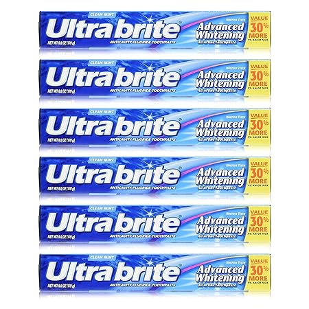 Colgate Ultra Brite Advanced Whitening Fluoride Toothpaste, 6 oz