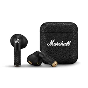 Marshall Minor IV Wireless Earbuds with 30  Hours of Playtime, Water-Resistant, Wireless Charging- Black