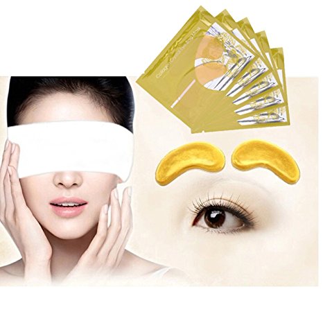 CCBeauty 10pcs Under Eye Gel Pads Patches for Eye Bag Dark Circle Treatment Remover Collagen Gold Eye Mask Sheets Anti Aging Wrinkle,10pcs