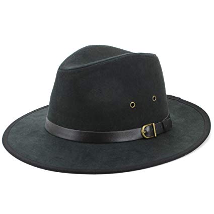 Hawkins Suede Effect Fedora Hat with Leather Band