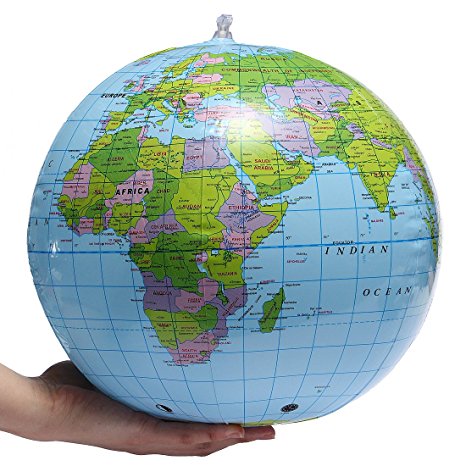 Inflatable World Globe Earth Map Geography Teacher Aid Ball Toy Gift 38cm/15"