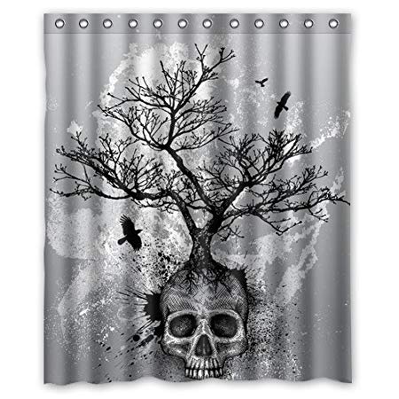 Creative Skull Tree Black Eagle Shower Curtain 60"x 72"