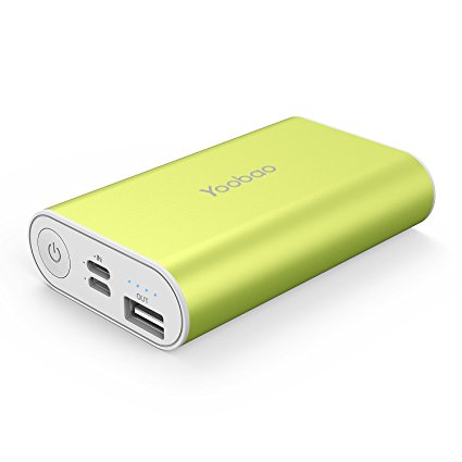 Yoobao 6000mAh Ultra Compact Portable Charger High Speed Power Bank External Battery Charger Pack Powerbank (Lightning & Micro Dual Input) for iPhone X 8 Plus 7 Plus 6s 6 Plus and More - Green