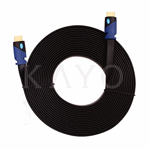 FLAT HDMI Cable - 25 FT, High Speed HDMI Cable (7.6m) Flat Wire - CL3 Rated Supports 4K, Ultra HD, 3D, 2160p, 1080p, Ethernet and Audio Return (Latest HDMI 2.0b Standard) HDCP 2.2 Compliant - 25 FEET