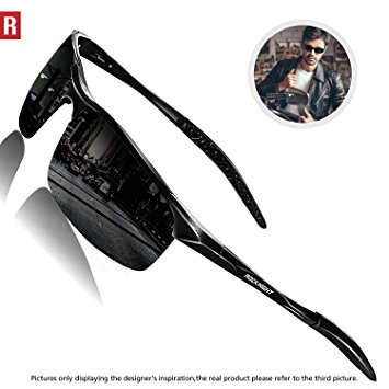 ROCK ROCKNIGHT Driving Polarized Sunglasses For Men UV Protection Ultra Lightweight Al Mg Golf Fishing Metal Sunglasses