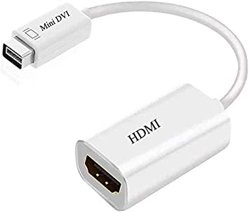 MacBook iMacs Mini DVI Adapter - Mini DVI to HDMI Video Adapter for Macbooks and iMacs- M/F - Mini DVI Male to HDMI Female Cable - Not DP