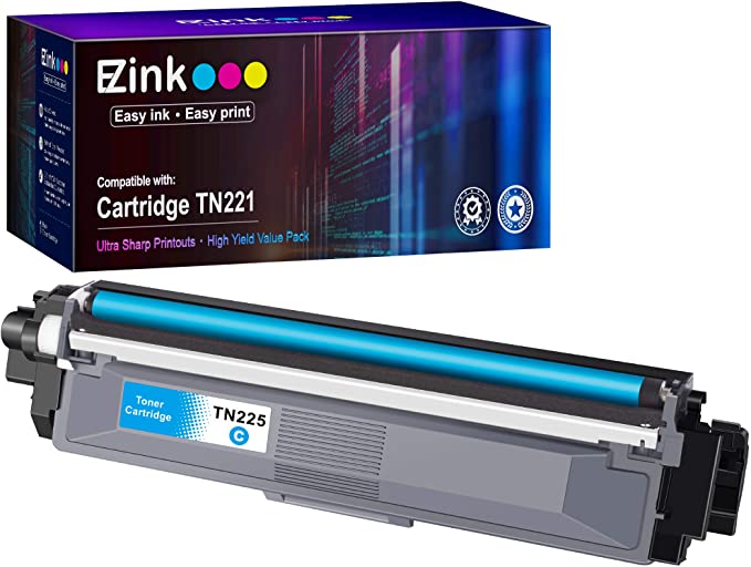 E-Z Ink (TM) Compatible Toner Cartridge Replacement for Brother TN225 TN-225 Cyan to Use with MFC-9130CW HL-3170CDW HL-3140CW HL-3180CDW MFC-9330CDW MFC-9340CDW HL-3180CDW DCP-9020CDN (Cyan, 1 Pack)