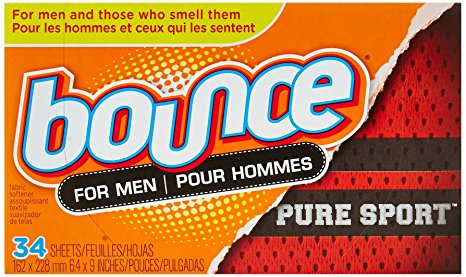 Bounce Dryer Sheets For Men, Pure Sport, 34 Count
