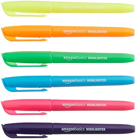 AmazonBasics Chisel Tip Highlighters - Pack of 12