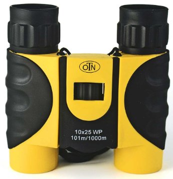 OutNowTech Ultra Compact Folding Binoculars, 10x25, Yellow and Black