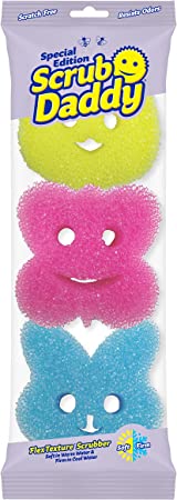 Scrub Daddy Special Edition Spring - Scratch-Free Multipurpose Dish Sponge - BPA Free & Made with Polymer Foam - Stain & Odor Resistant Kitchen Sponge (3ct)