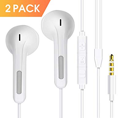 VOCC Earphones Headphones 2 Pack Premium Noise Isolating In-Ear Earbuds with Mic & Remote for Phone Samsung and More Android Smartphones