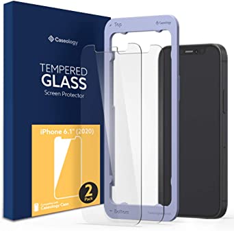 Caseology Tempered Glass for Apple iPhone 12 Pro for iPhone 12 Screen Protector with Installation Kit (2020) - 2 Pack