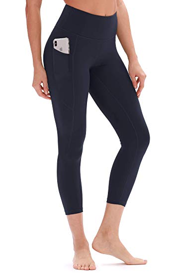 icyzone Yoga Pants for Women - High Waisted Workout Leggings with Pockets, Power Flex Athletic Capris Exercise Tights