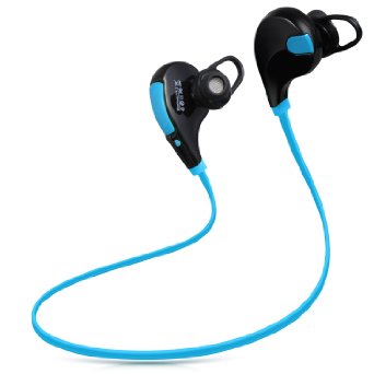 Redlink Wireless 4.1 Bluetooth Headphones Sweatproof In-Ear Sports Earbuds Headset with Microphone for iPhone iPad Samsung and other Android Phones (Blue)