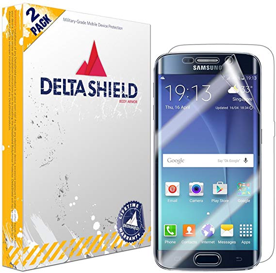 DeltaShield Full Body Skin for Samsung Galaxy S6 Edge Plus (2-Pack)(Screen Protector Included) Front and Back Protector BodyArmor Non-Bubble Military-Grade Clear HD Film