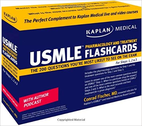 Kaplan Medical USMLE Pharmacology and Treatment Flashcards: The 200 Questions You're Most Likely to See on the Exam For Steps 1, 2 & 3