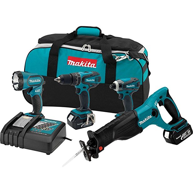 Makita XT407 18V Lithium-Ion Cordless Combo Kit, 4-Piece (Discontinued by Manufacturer)