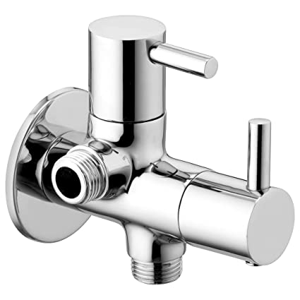 ALTON GRC3730 Brass 2-in-1 Angle Valve with Wall Flange, Chrome Finish