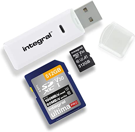 Integral Dual Slot SDXC Card Reader , White , INCRSDMSD