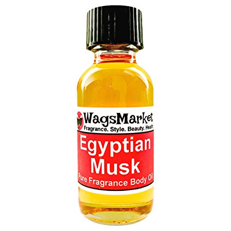 Egyptian Musk Oil, Choose from Roll On to 1oz - 4oz Glass Bottle, by WagsMarket™ (1oz Glass Bottle)