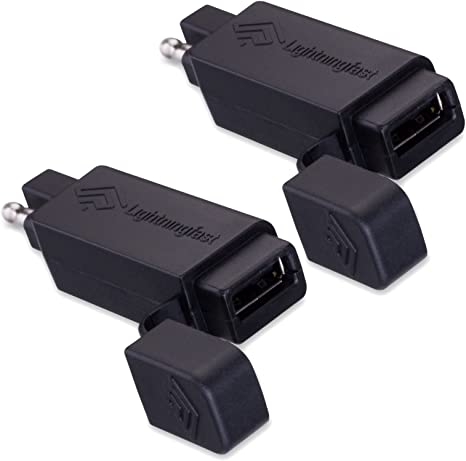 Lightningfast SAE to USB Adapter - 2 Pack - Motorcycle Quick Disconnect Plug - Cell Phone Charger Works with Apple iPhone & Samsung Galaxy Cables - Keeps You Connected When You Ride