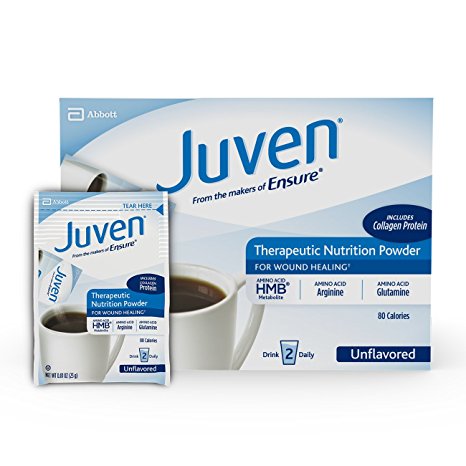 Juven Therapeutic Nutrition Drink Mix Powder for Wound Healing Includes Collagen Protein, Unflavored, 30 Count