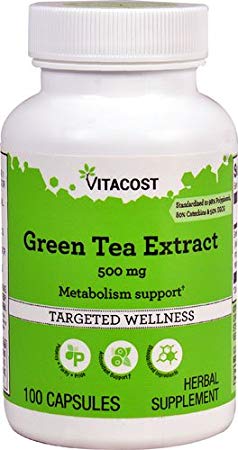 Vitacost Green Tea Extract - Standardized -- 500 mg - 100 Capsules