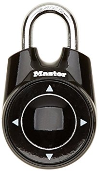 Master Lock One directional combination padlock, for a locker or storage box at school or at the gym - black - 55 mm
