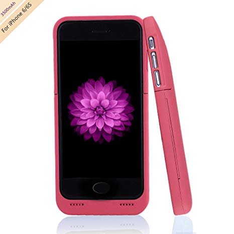 for iPhone 6/6s Charger Case, BSWHW 3500mAh 4.7 iPhone 6/6S Portable Battery Case with Pop-Out, Pink15