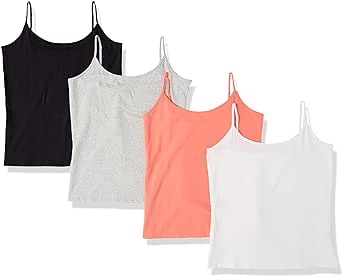 Amazon Essentials Women's Slim-Fit Camisole, Pack of 4