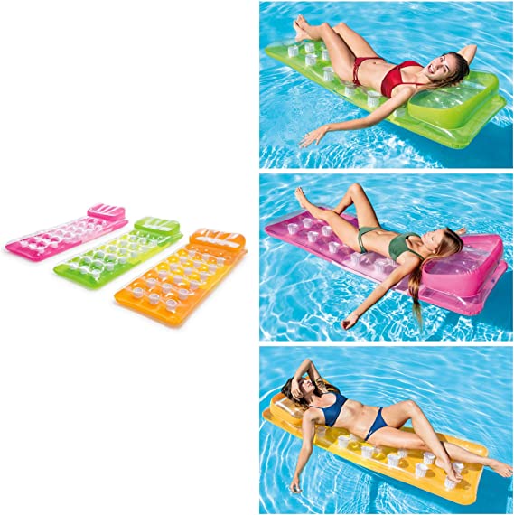 18-Pocket Fashion Pool Lounge - Inflatable Pool Float - Colors May Vary