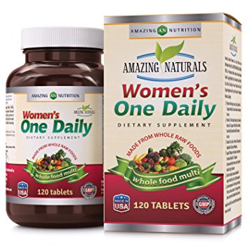 Amazing Naturals WOMEN'S ONE DAILY Multivitamin *120 Tablets* Organic Raw Whole Food Multivitamins For Women (120 Tablets)
