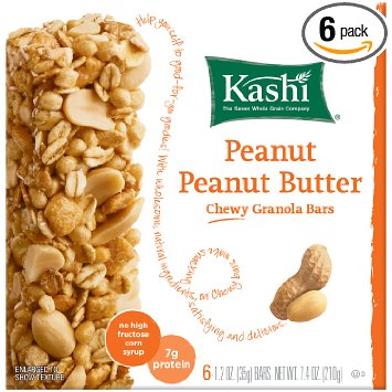Kashi TLC Chewy Granola Bar, Peanut Peanut Butter, 1.2oz 6-Count Bars(Pack of 6)