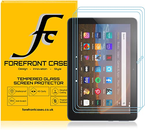 Forefront Cases Screen Protector for All-New Amazon Fire HD 8 2020, Tempered Glass - 3 Pack - Fire HD 8 2020 / Fire HD 8 Plus 2020 Screen Protector - 9H Scratch Resistant, HD Clear, 3D Touch Support