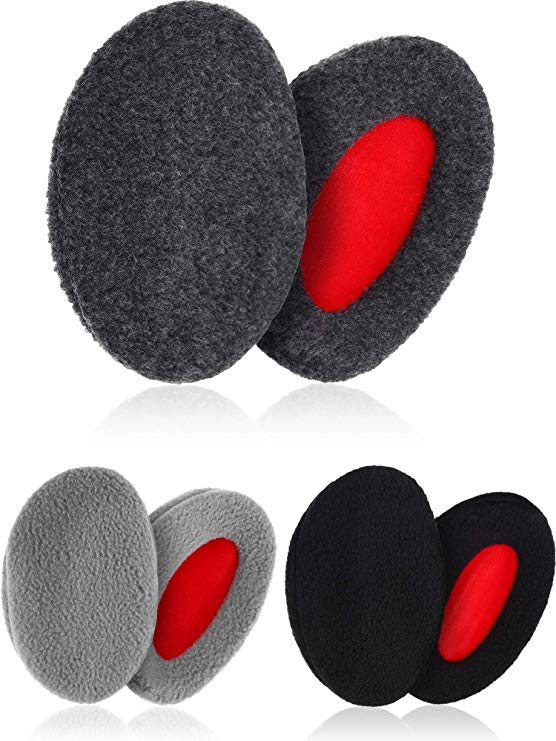 3 Pairs Bandless Ear Muffs Soft Winter Ear Warmers for Cold Weather Men Women