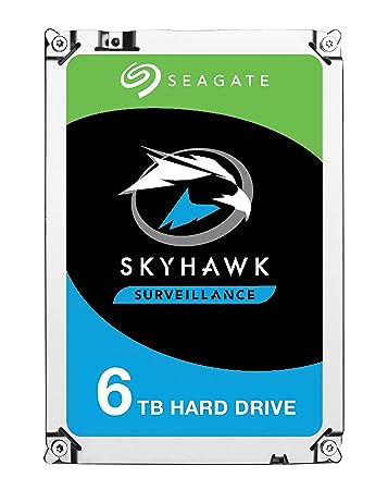 Seagate Skyhawk 6  TB Surveillance Internal Hard Drive HDD 3.5 inches SATA 6 Gb/s 256 MB Cache for DVR NVR Security Camera System with Drive Health Management (ST6000VX001)