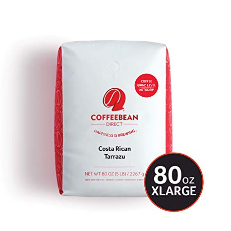 Coffee Bean Direct Costa Rican Tarrazu, Ground Coffee, 5-Pound Bag