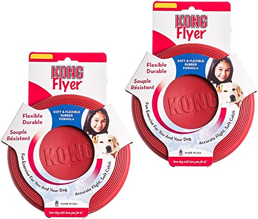 Kong Rubber Flyer, 2-Pack Small, Red