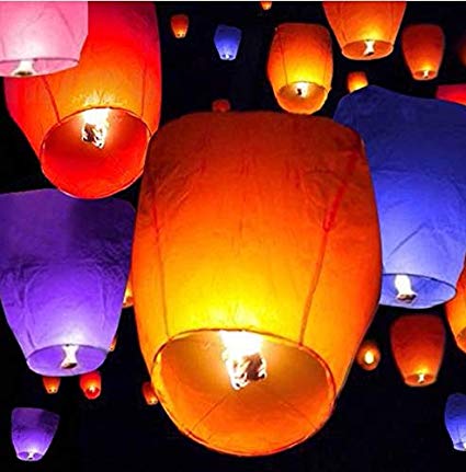 50 PCS Sky Lanterns Wishing Lantern - Assorted Color