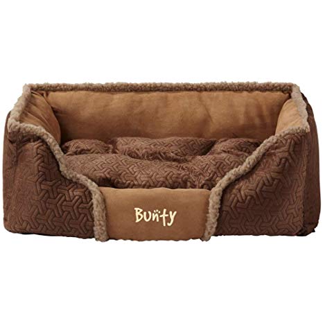 Bunty Kensington Dog Bed Soft Washable Fleece Fur Cushion Warm Luxury Pet Basket - Brown - X-Large