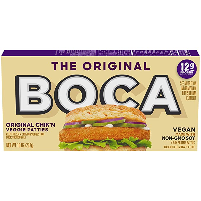 Boca Original Chik'n Frozen Vegan Patties (4 Count)