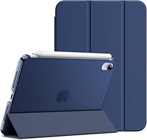 JETech Case for iPad Mini (A17 Pro, 2024 Model, 7th Generation) / Mini 6 (2021 Model, 6th Generation), Slim Stand Hard Back Shell Smart Cover with Auto Wake/Sleep (Navy Blue)