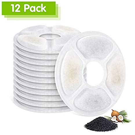 VegasDoggy Water Fountain Filters Pets Cats Good Senses Replacement Automatic Flower Dispenser Activated Carbon Filter for Mospro Design Pack of 4 PCS
